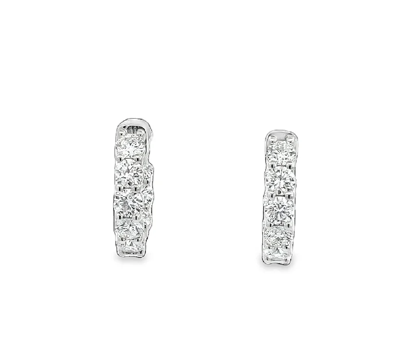 Birthstone Stud Earrings-LAB GROWN ROUND DIAMONDS (16) 2.06ctw INSIDE-OUT HOOP EARRINGS