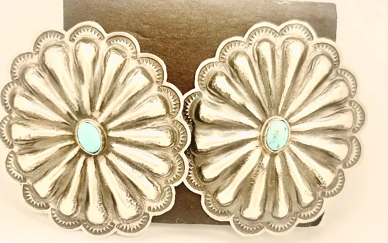 Bridesmaid Earrings-Earrings- Large Navajo Concho