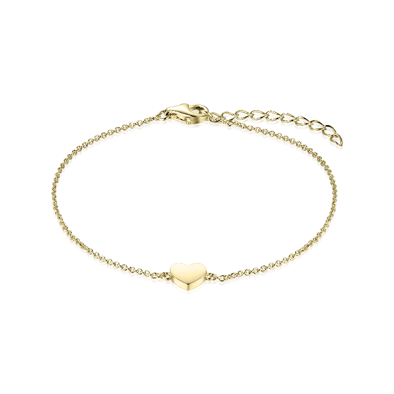 Handcrafted Rose Gold Bracelet-Gold Vermeil Sterling Silver Heart Bracelet