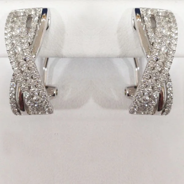 Elegant Evening Earrings-14k White Gold Diamond Earrings