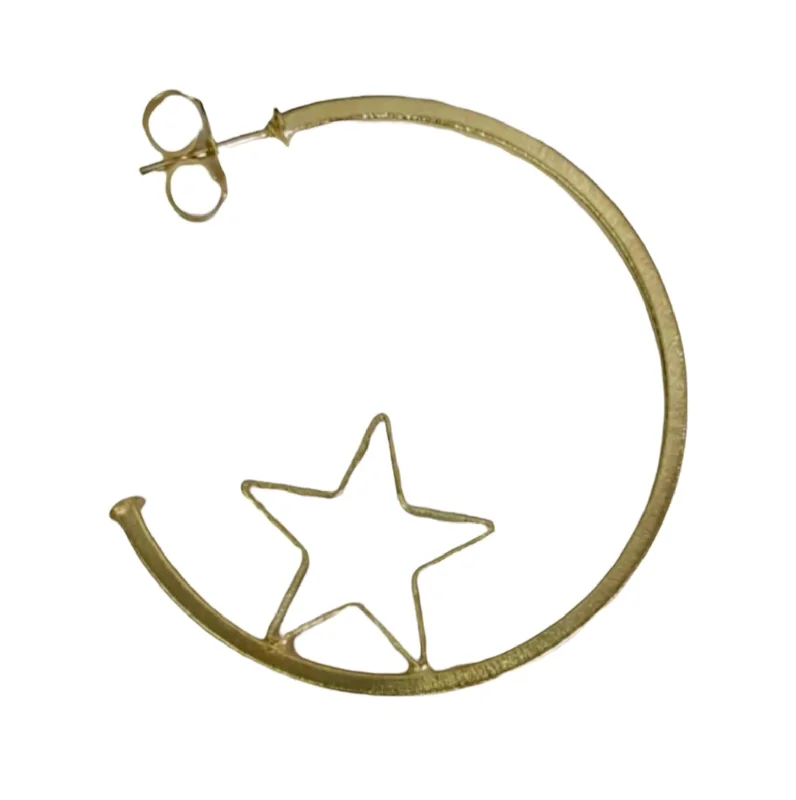 Silver Earrings with Diamonds-Star Gazing Hoop Earrings