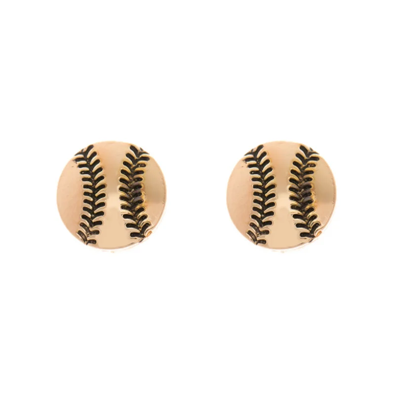 Silver Drop Earrings-Softball Earrings - Rose Gold