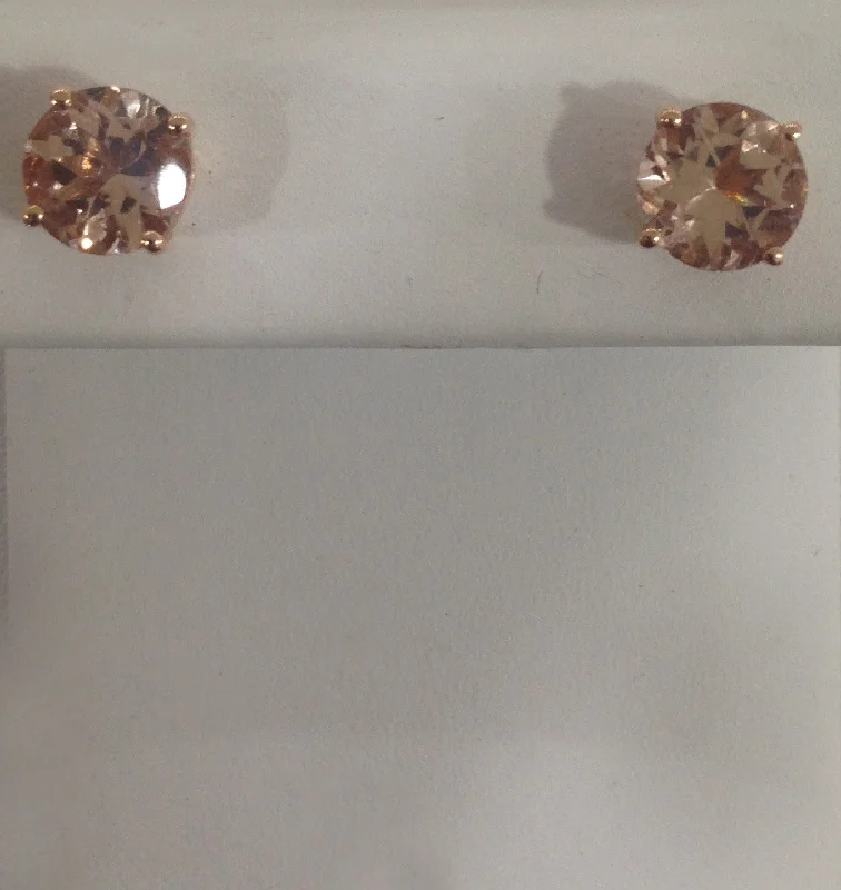 Boho Chic Earrings-14k Rose Gold Morganite Earrings