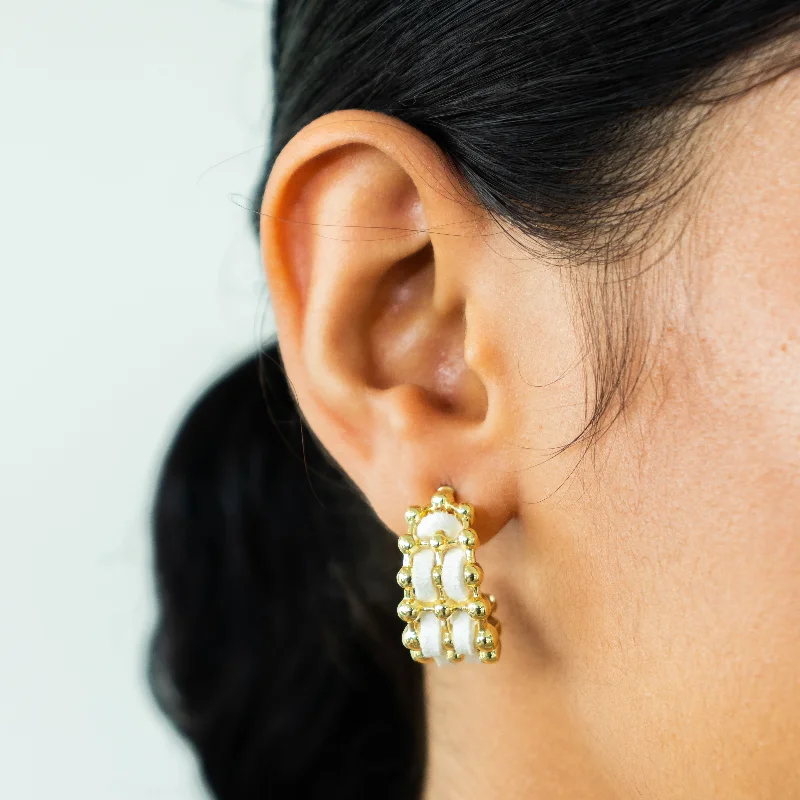 Layered Earrings for Women-Triple Line Hoops