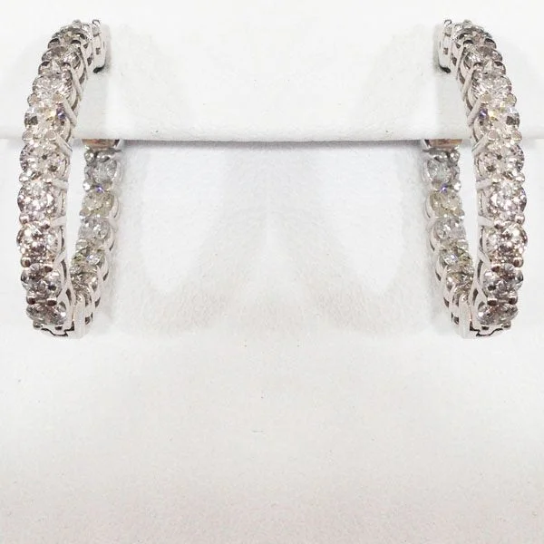 Bold Statement Earrings-14k White Gold Diamond Earrings