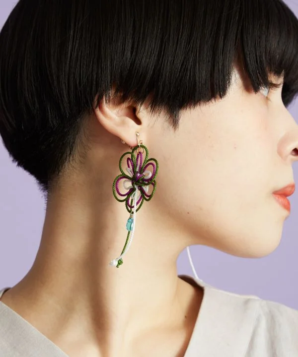 Funky Earrings for Teens-Braid Flower Clip Earrings