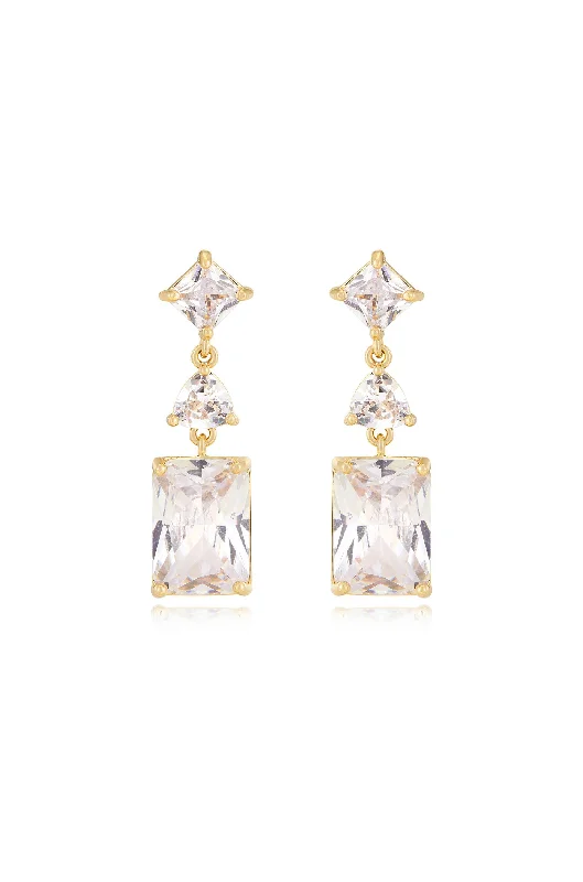 Cute Drop Earrings-Reflective Crystal Dangle Earrings