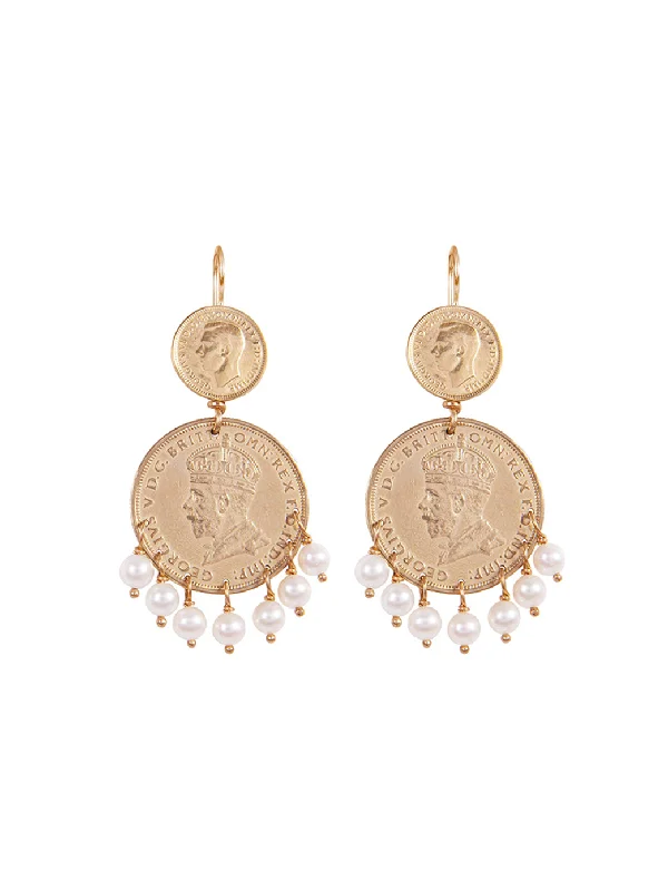 Gold and Pearl Earrings-Gold Mini Marrakesh Earrings