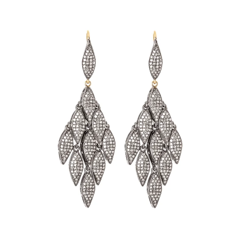 Large Statement Earrings-Mystical Rain Diamond Earrings