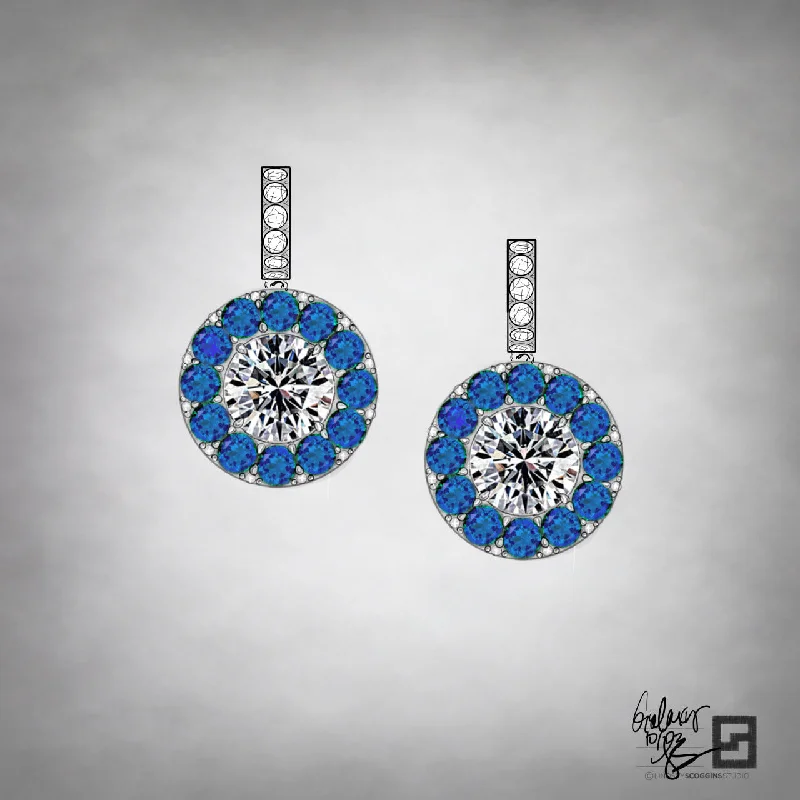 Tassel Earrings for Women-SAPPHIRE GALAXY EARRINGS