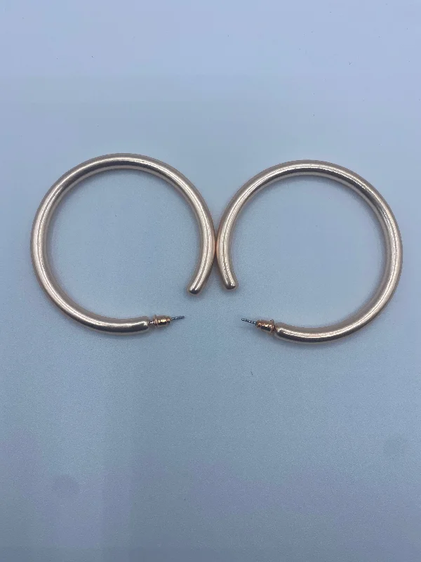 Handcrafted Bead Earrings-50mm Rose Gold Hoop Earrings