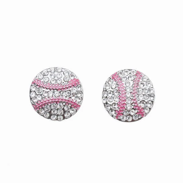 Large Drop Earrings-Baseball Rhinestone Earrings