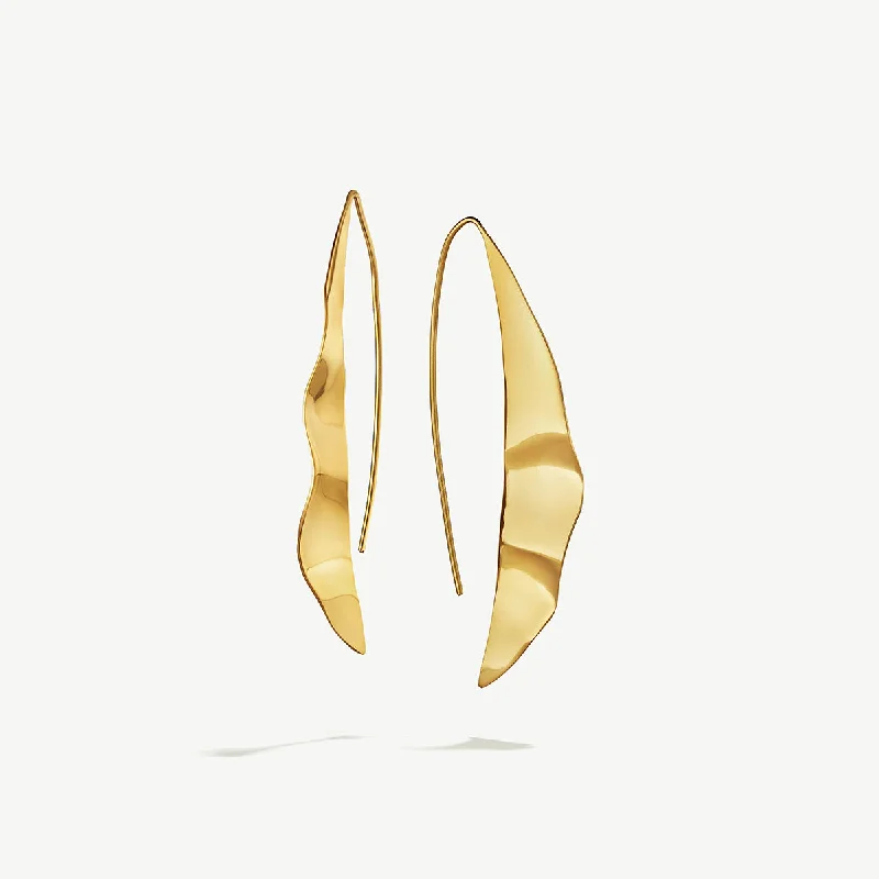 Chic Hoops for Women-Bidu Wave Threader Earrings