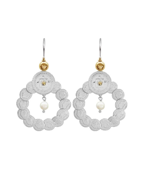 Silver Bead Earrings-Messina Earrings