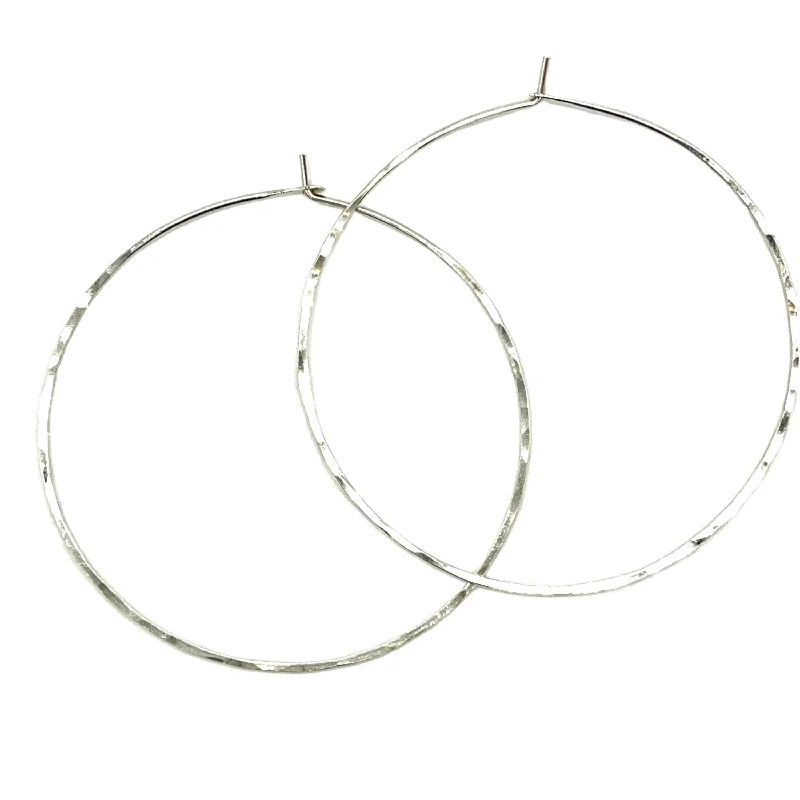 Beautiful Pearl Earrings-Argentium Silver Metal Large Hoop Earrings - Nickel Free - 2 1/4" Wide