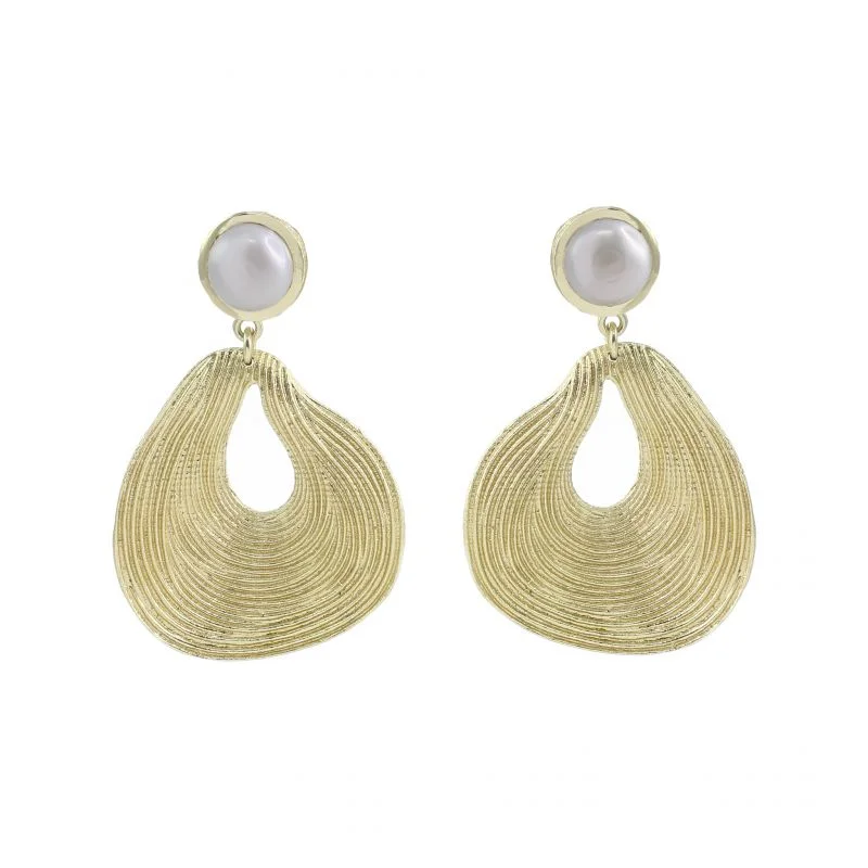 Luxury Bridal Earrings-Abstract Teardrop Earrings with Stone Post