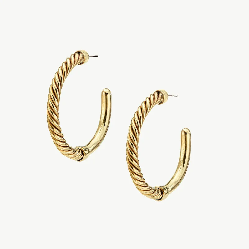 Designer Silver Earrings-Uzi Hoop Earrings