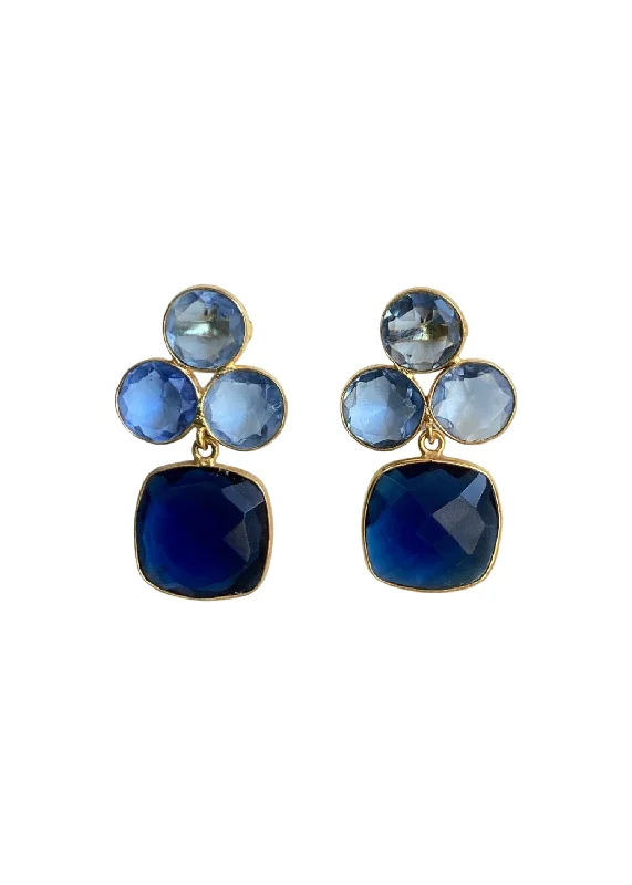 Custom Gemstone Earrings-SERAPHINA EARRINGS - LONDON BLUE