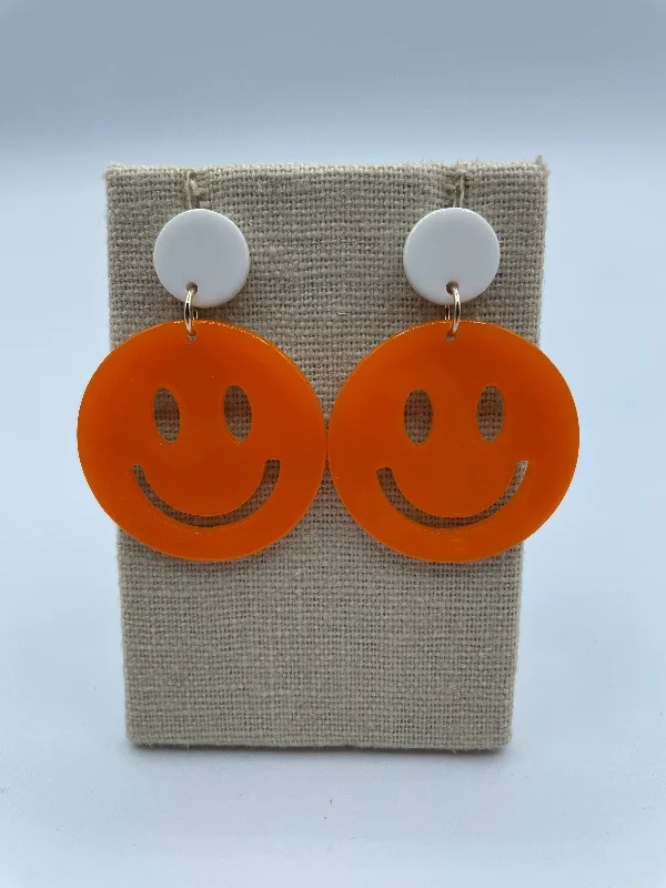 Gemstone Stud Earrings-Gameday Smiley Earrings