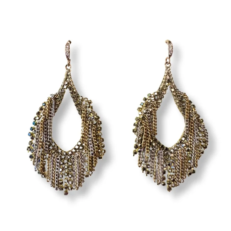 Bold Gemstone Earrings-Krista Crystal Chandelier Teardrop Statement Earrings