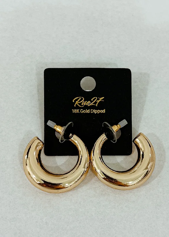 Textured Gold Earrings-30mm Chunky Hoops