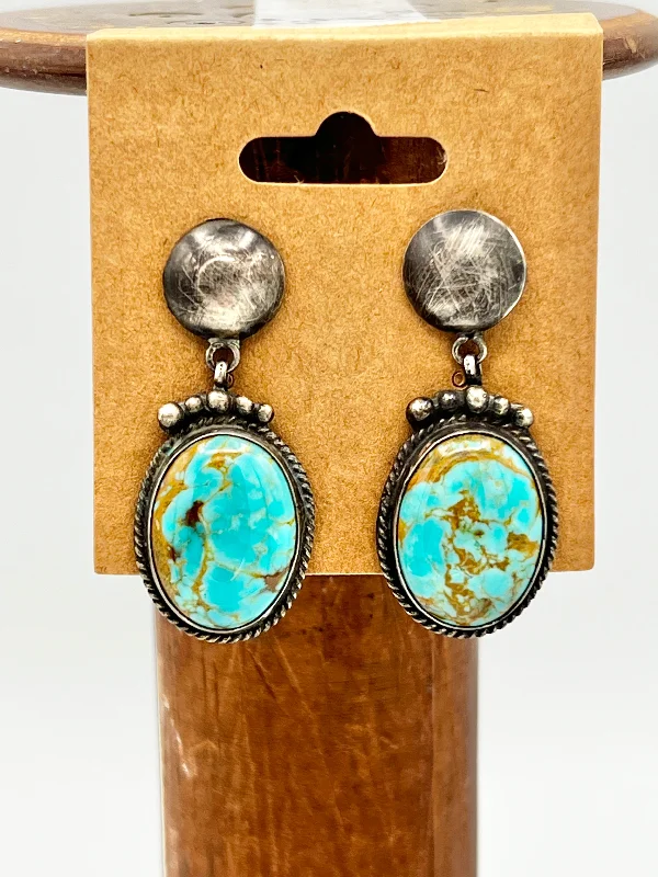 Opal Earrings for Brides-Vintage Turquoise Dangle Earrings