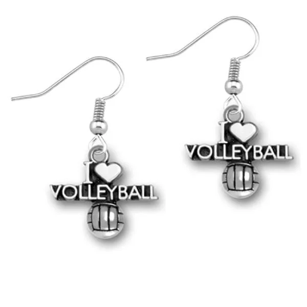 Stylish Stud Earrings-I Love Volleyball Earrings