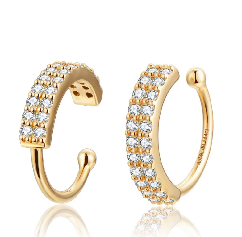 Large Hoop Earrings-Tattoo - 18K Diamond Gold Ear Clip