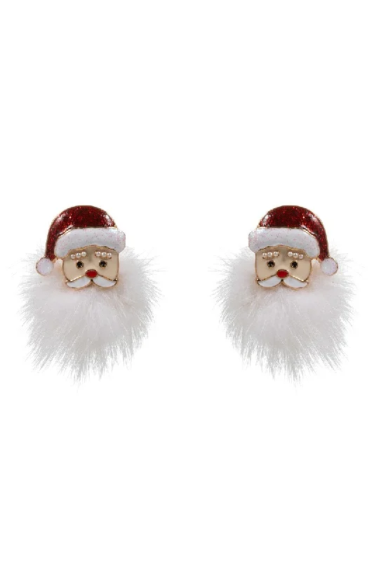 Chunky Drop Earrings-Red Santa Earrings