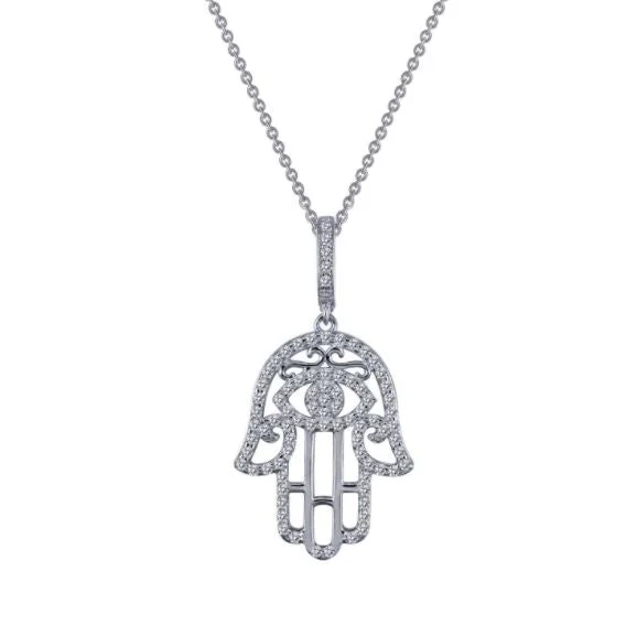 Fashion Silver Pendant Necklace-Hamsa Pendant Necklace