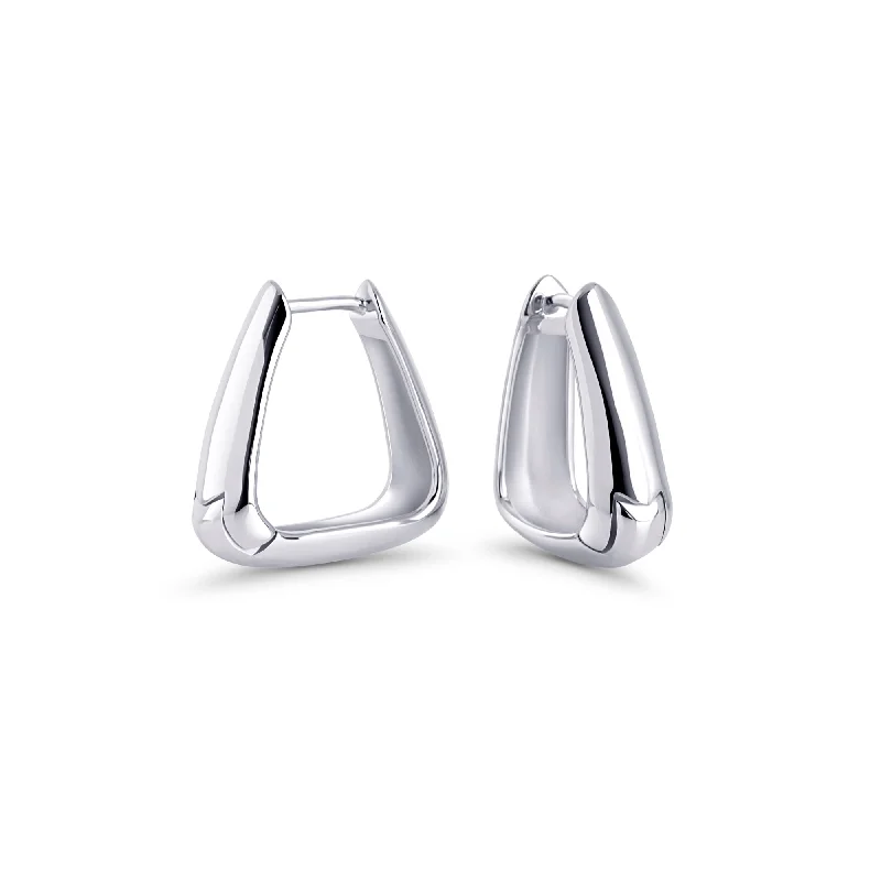 Simple Sterling Silver Earrings-Tamara II Huggie Earrings