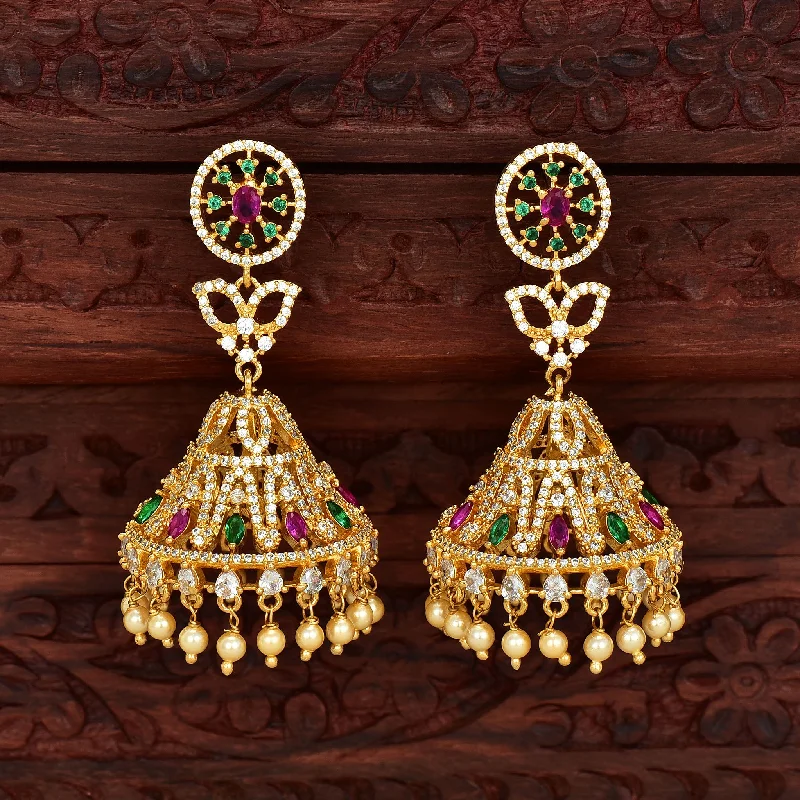 Custom Earrings with Name-Zirconia Jhumka Earrings