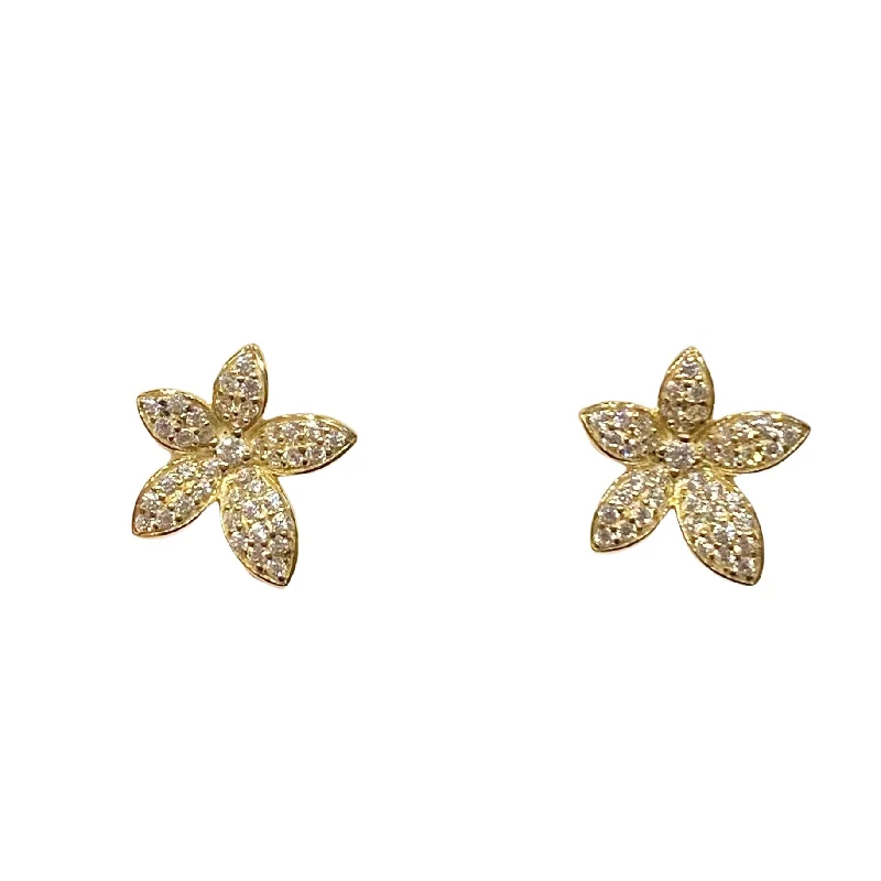 Bright Silver Earrings-Flora Petal Studs