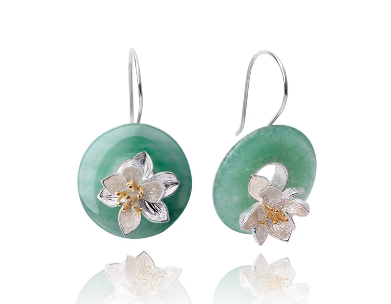 Fashion Hoop Earrings-Lotus Whispers Earring