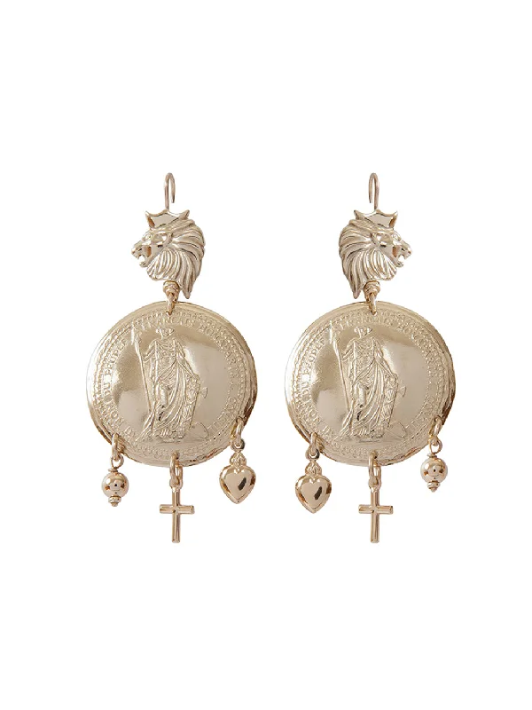 Casual Silver Earrings-Gold Leone Earrings