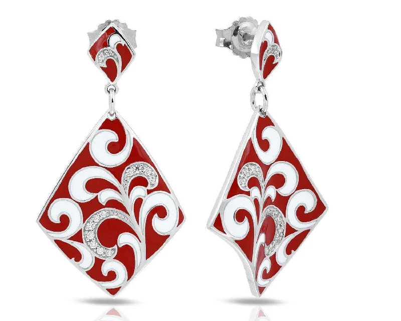 Silver Earrings with Diamonds-Contessa Earrings