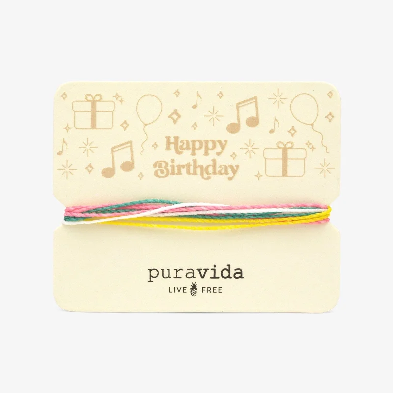 Double Strand Bracelet-Happy Birthday Bracelet Card