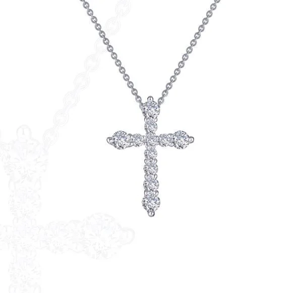 Personalized Silver Pendant Necklace-Best selling 0.67 CTW Cross Pendant Necklace