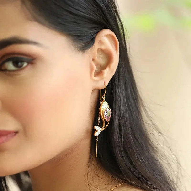 Funky Earrings for Teens-Gulabo Fish Sui Dhaga Earring