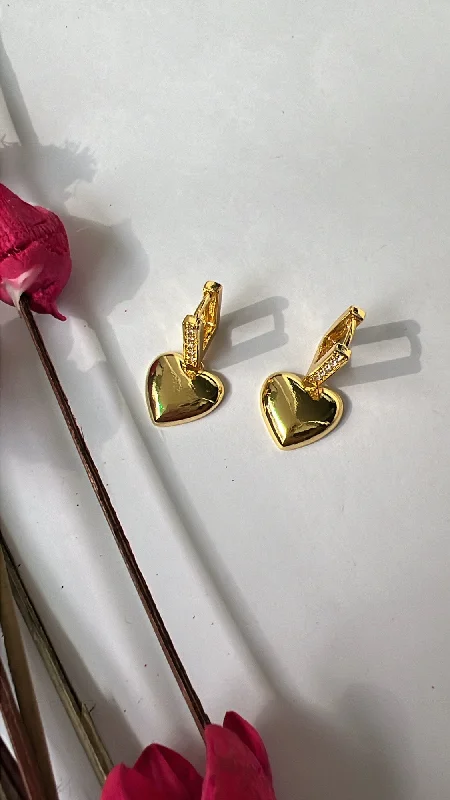 Double Hoop Earrings-Mia heart drop earrings