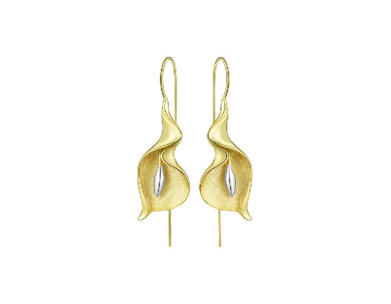 Handmade Gemstone Earrings-Calla Lily Flower Dangle Earrings