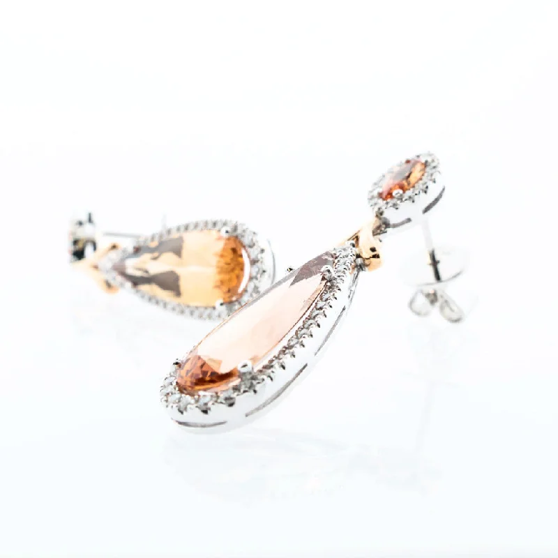 Large Statement Earrings-SPECIAL: Pear Imperial Topaz Drop Earrings