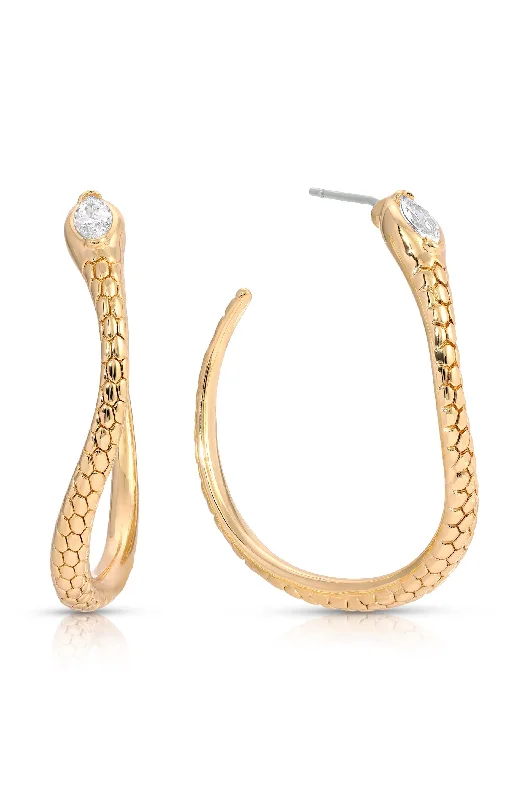 Unique Dangle Earrings-Serpentina Hoops