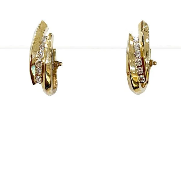 Customizable Silver Earrings-14k Yellow Gold Diamond Earrings