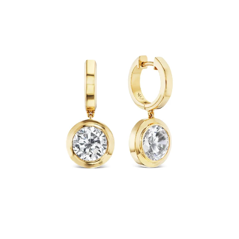 Elegant Drop Earrings-SHIELD DIAMOND DROP EARRINGS