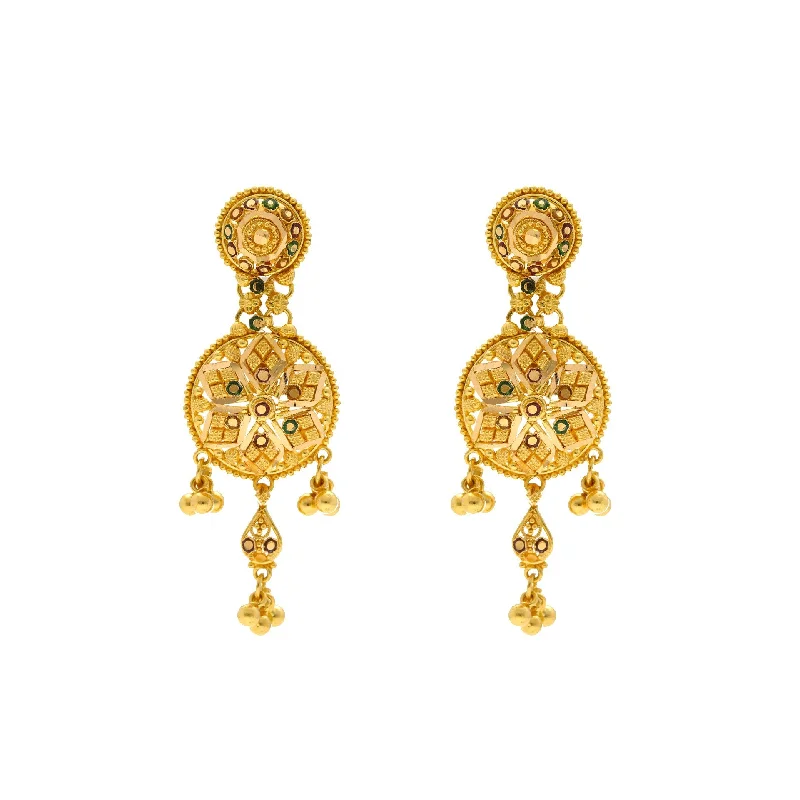 Abstract Design Earrings-22K Yellow Gold Indali Earrings