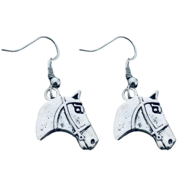 Beautiful Pearl Earrings-Horse Head Charm Earrings