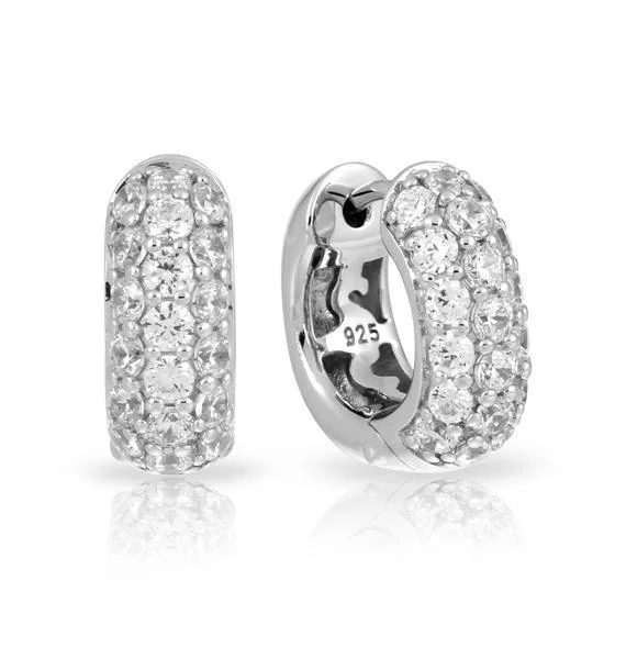 Simple Diamond Earrings-Pavé Square Earrings