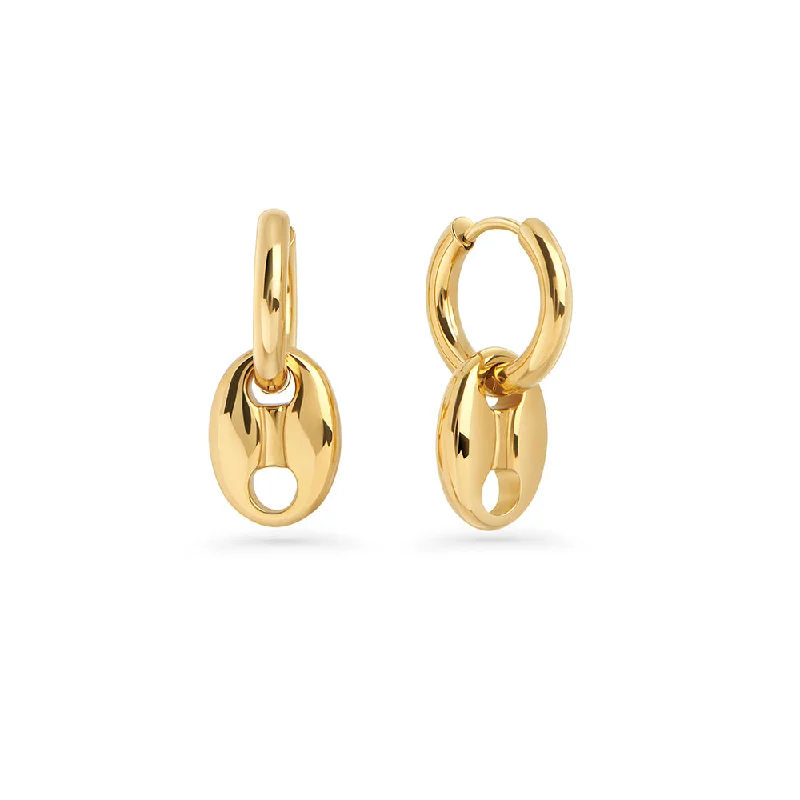 Rose Gold Hoop Earrings-Brittany II Huggie Earrings