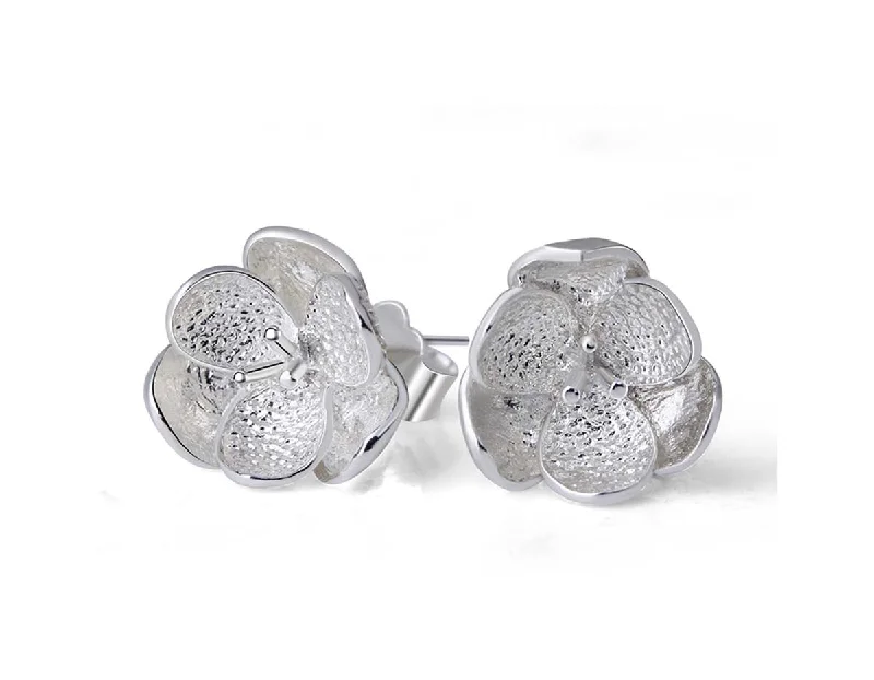 Shiny Stud Earrings-Vintage Flower Stud